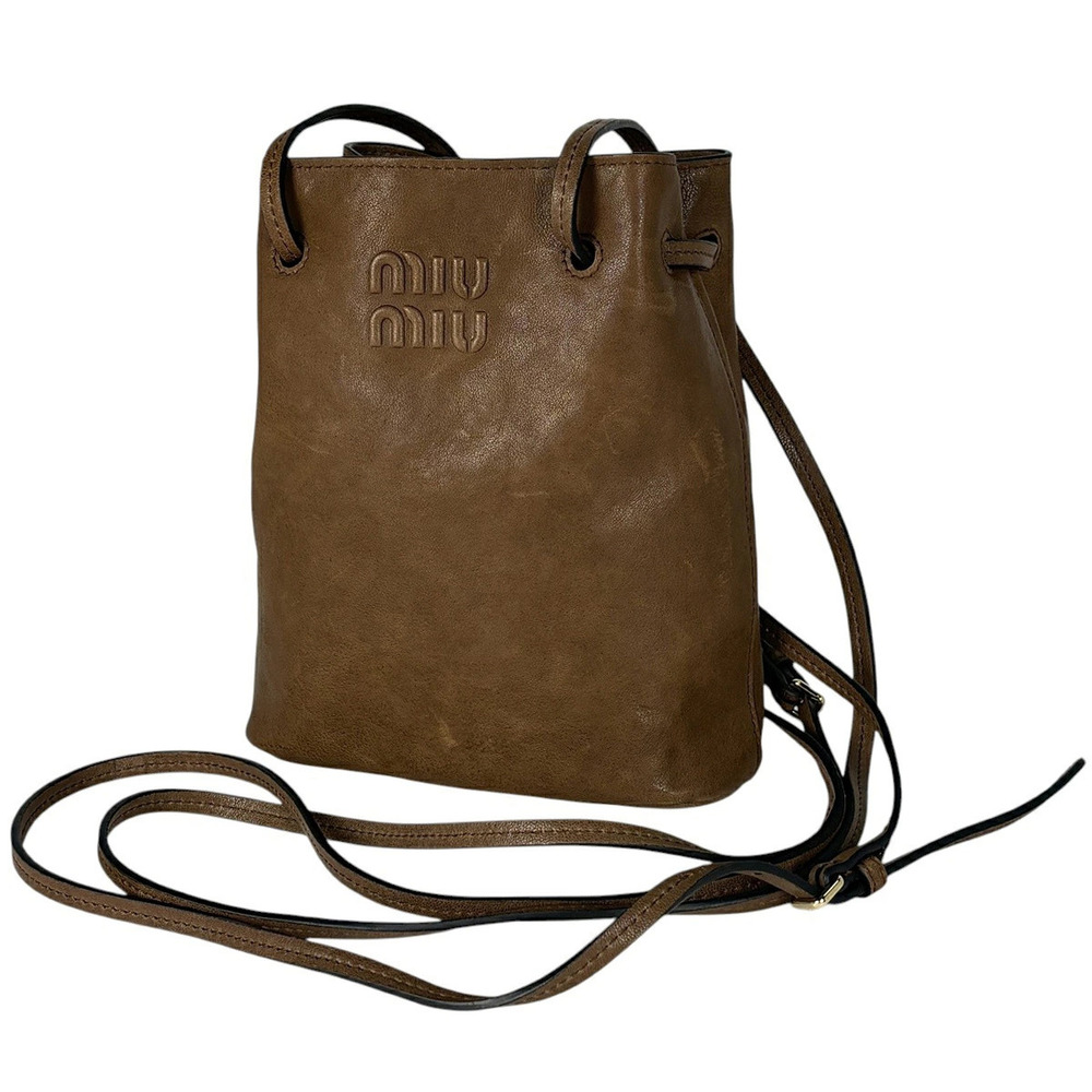 Miu Miu Nappa Leather Bag Shoulder Brown